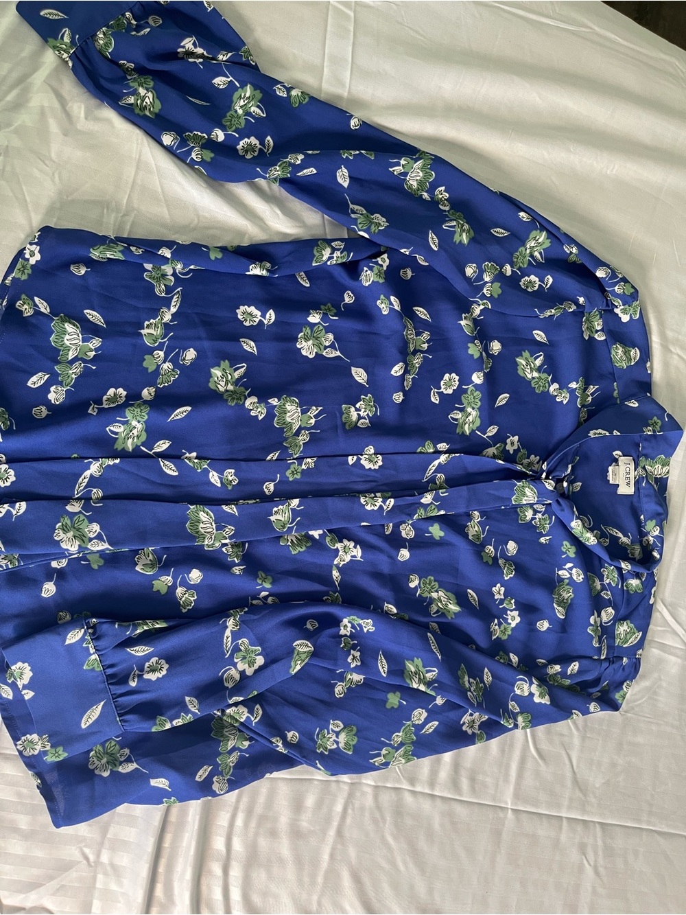 J. Crew Cobalt Blue Floral Print Blouse